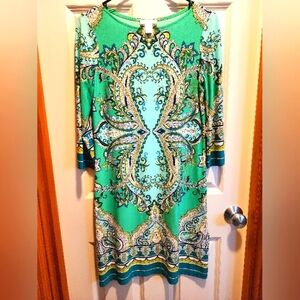 London Times Dress-Paisley Blue